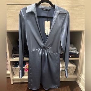 zara satin mini dress